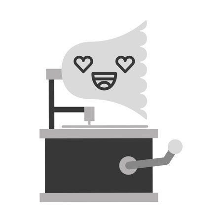 Cute lovely kawaii gramophone cartoon vector illustration graphic designのイラスト素材