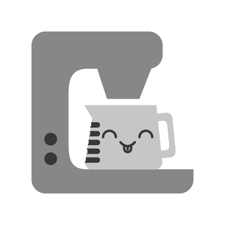 kawaii coffee maker cartoon vector illustration graphic designのイラスト素材