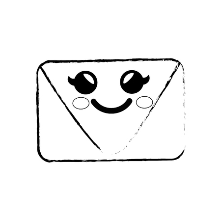 envelope cartoon smiley vector icon illustration graphic designのイラスト素材