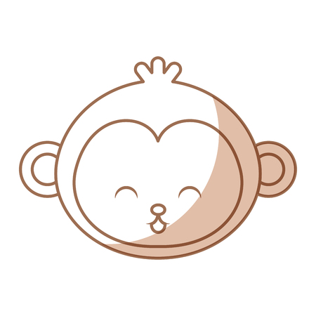 cute shadow monkey face cartoon graphic designのイラスト素材