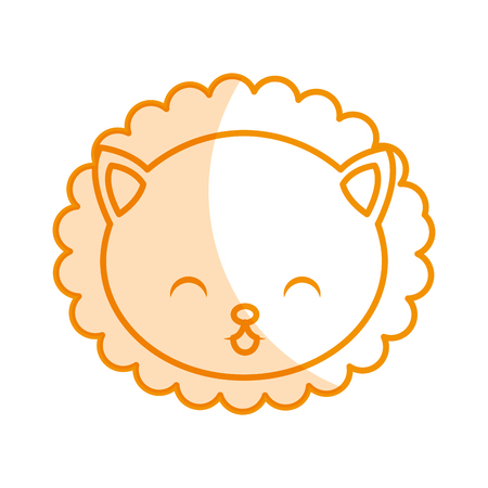cute shadow lion face cartoon graphic designのイラスト素材