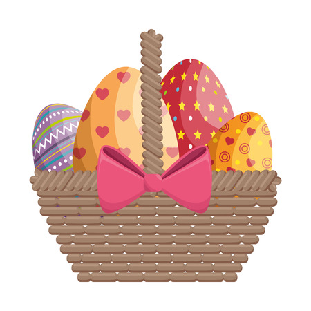 basket eggs easter vector icon illustration graphic designのイラスト素材