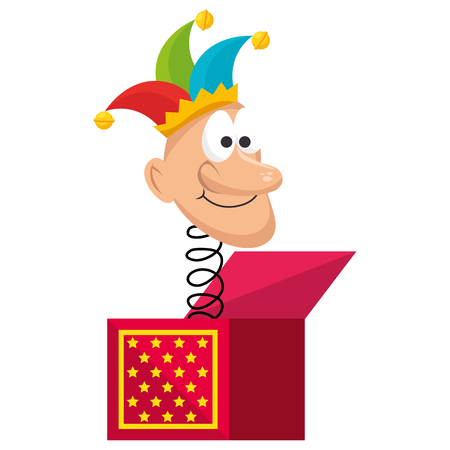 jack box toy vector icon illustration graphic designのイラスト素材