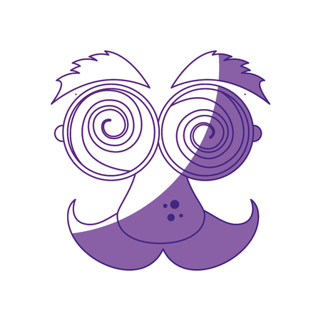 funny face glasses mustache vector icon illustration graphic designのイラスト素材