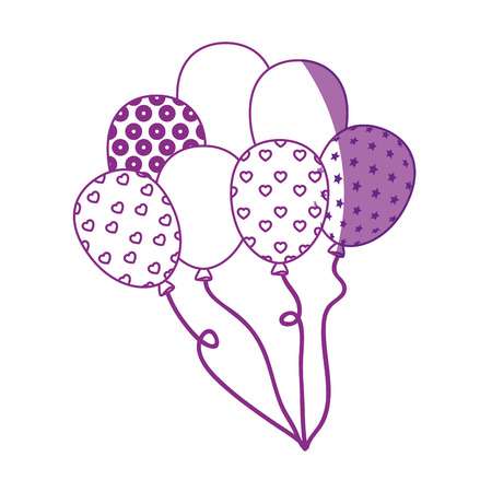 balloons cute flying icon vector ilustration graphicのイラスト素材