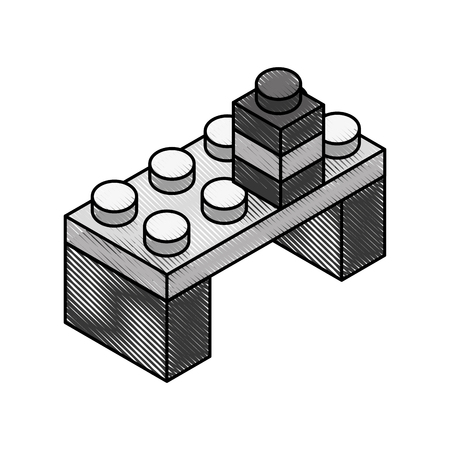 scribble toy building block bricks vector graphic designのイラスト素材