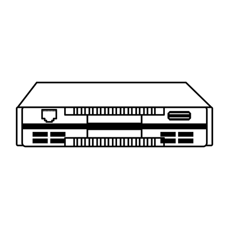 line icon black modem cartoon vector graphic designのイラスト素材