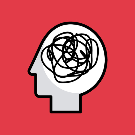 knot head silhouette mind concept image vector illustration designのイラスト素材