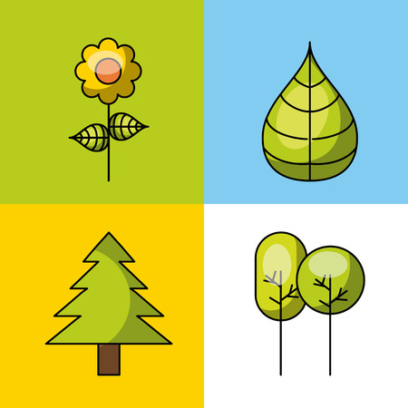 icons set nature icon vector illustration design graphicのイラスト素材