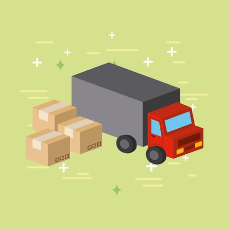 Truck transport flat icon vector design illustration graphicのイラスト素材