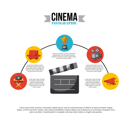 inphografic cinema and movies art icon vector illustration design graphicのイラスト素材