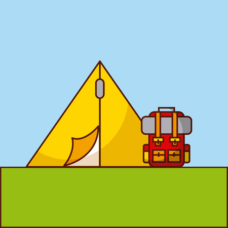 camp flat lanscape vector illustration icon design graphicのイラスト素材