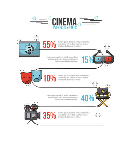 inphografic cinema and movies art icon vector illustration design graphicのイラスト素材