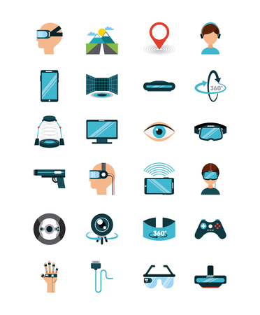icons set virtual reality icon vector illustration design graphicのイラスト素材
