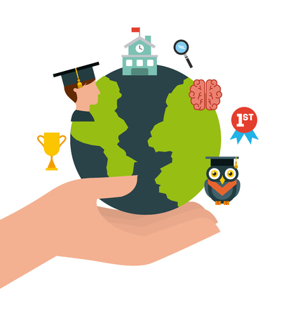 student graduate flat icon vector illustration design graphicのイラスト素材