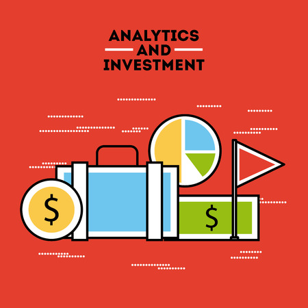analytic and investments flat icon vector illustration design graphicのイラスト素材