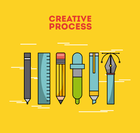 creative process flat illustration icon vector design graphicのイラスト素材