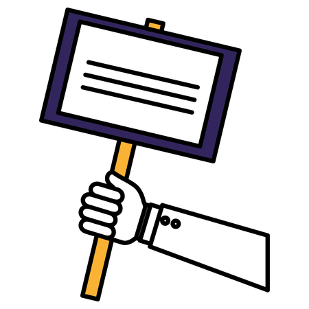 hand human with protest label vector illustration designのイラスト素材