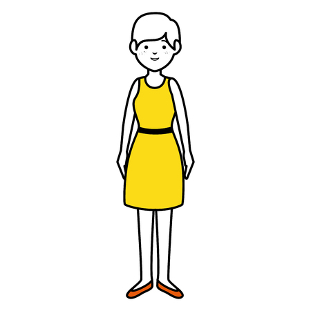 beautiful and young woman character vector illustration designのイラスト素材