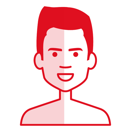 young man shirtless avatar character vector illustration designのイラスト素材