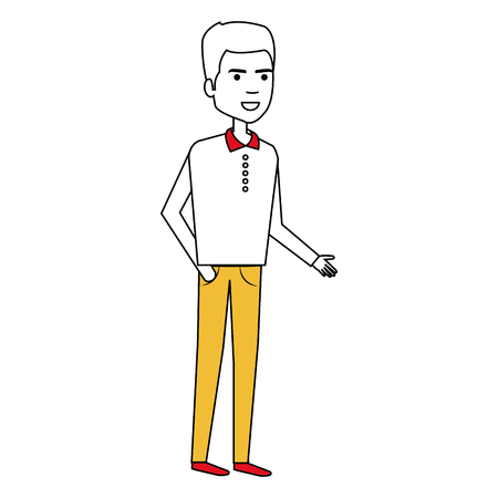 young man avatar character vector illustration designのイラスト素材