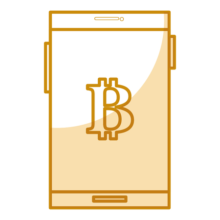 smartphone with bitcoin symbol vector illustration designのイラスト素材
