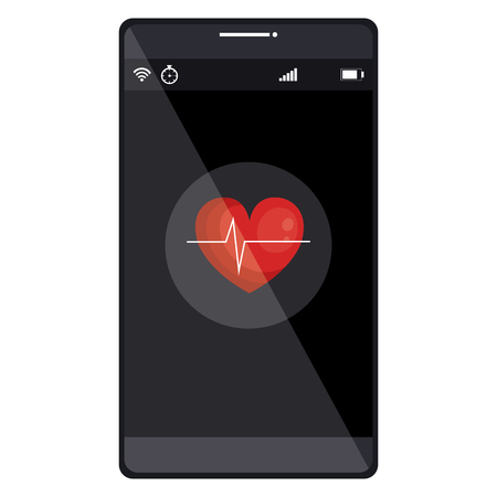 smartphone with cardio app vector illustration designのイラスト素材