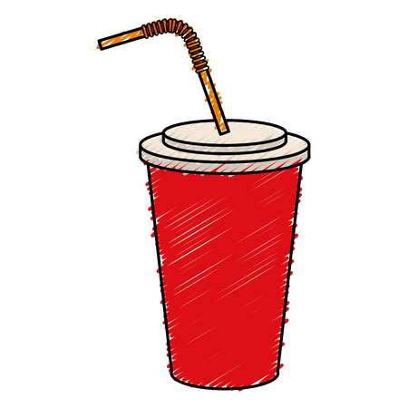 soda drink in plastic cup vector illustration designのイラスト素材
