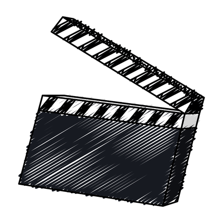 clapper board cinema icon vector illustration designのイラスト素材