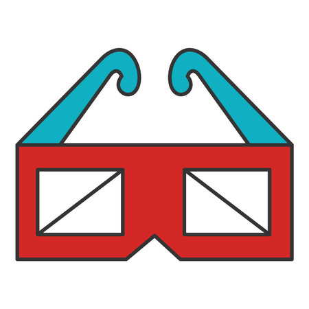 glasses 3d cinema icon vector illustration designのイラスト素材