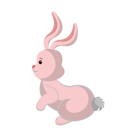 Cute easter bunny cartoon icon vector illustration graphic designのイラスト素材