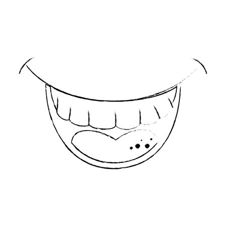 Mouth laughing cartoon icon vector illustration graphic designのイラスト素材