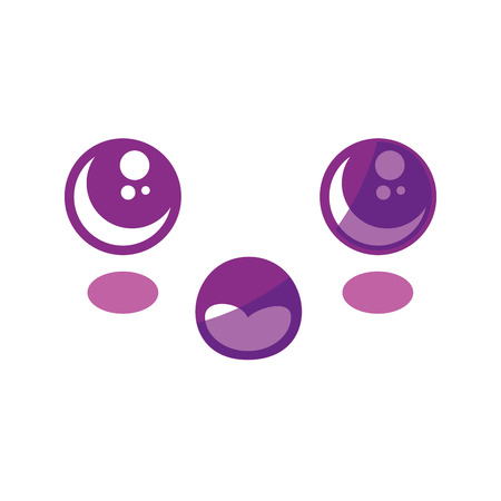 Cute kawaii cartoon face icon vector illustration graphic designのイラスト素材