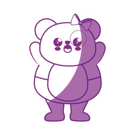 Bear panda kawaii cartoon icon vector illustration graphic designのイラスト素材