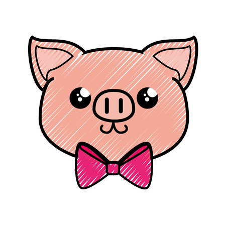 Pig cartoon icon vector illustration graphic designのイラスト素材