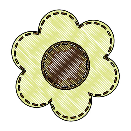 cute flower drawing decorative vector illustration designのイラスト素材