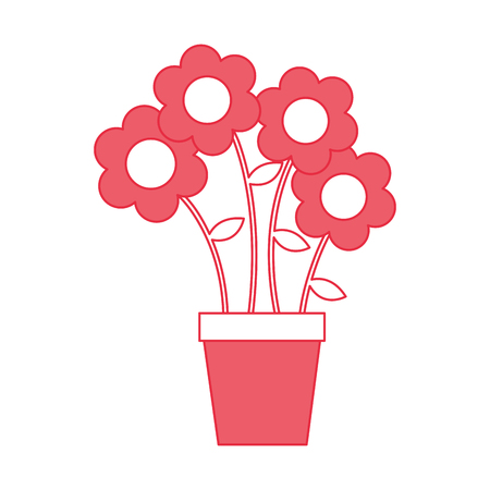 cute flower in pot drawing decorative vector illustration designのイラスト素材