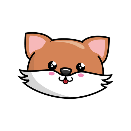 fox icon over white background. vector illustrationのイラスト素材