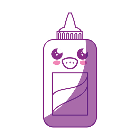 kawaii glue bottle icon over white background. vector illustrationのイラスト素材