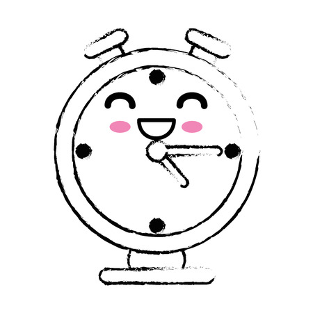 kawaii chronometer icon over white background. vector illustrationのイラスト素材