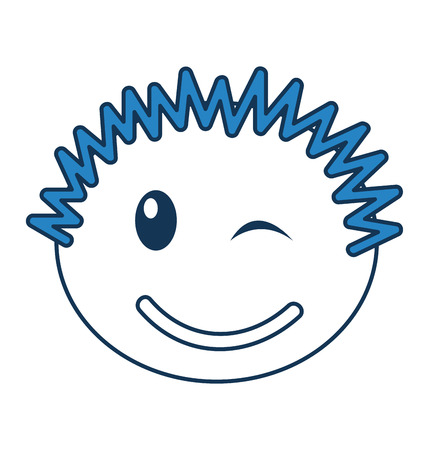 head boy happy expression vector illustration designのイラスト素材