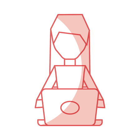 shadow pink pc faceless cartoon vector graphic designのイラスト素材