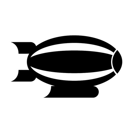 Black icon airship blimp cartoon graphic designのイラスト素材