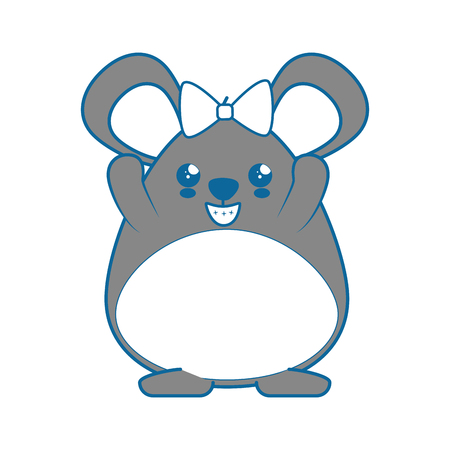 Kawaii mouse animal icon over white background. colorful design vector illustrationのイラスト素材