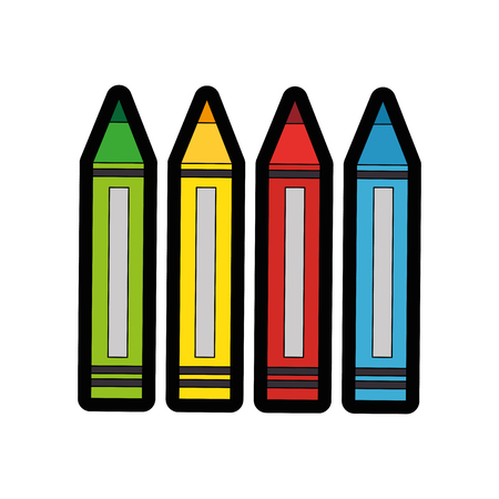 colors pencils icon over white background vector illustrationのイラスト素材