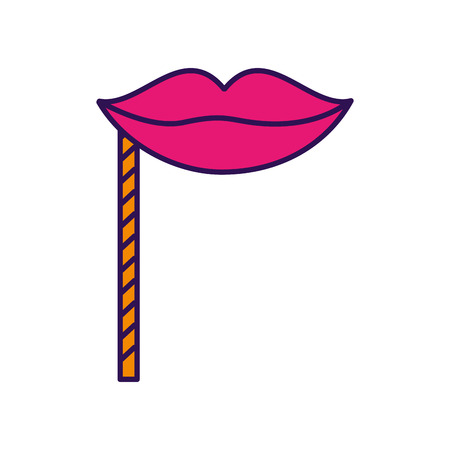 cute party booth props lips vector graphic designのイラスト素材