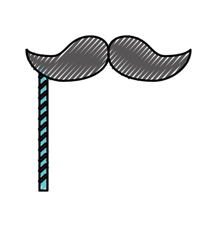 scribble booth prop moustache cartoon vector graphic designのイラスト素材