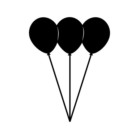 black icon balloons cartoon vector graphic designのイラスト素材