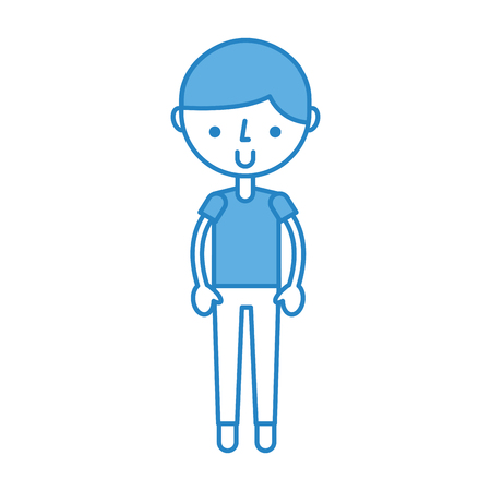 Cute blue boy cartoon vector graphic designのイラスト素材