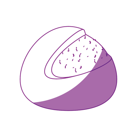 Roll of bread icon over white background. vector illustrationのイラスト素材